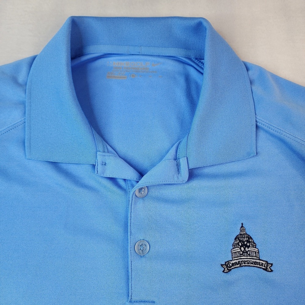 Nike Golf Polo Shirt Mens XL Blue Dri-Fit Tour‎ Performance Lightweight Athletic